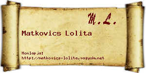 Matkovics Lolita névjegykártya